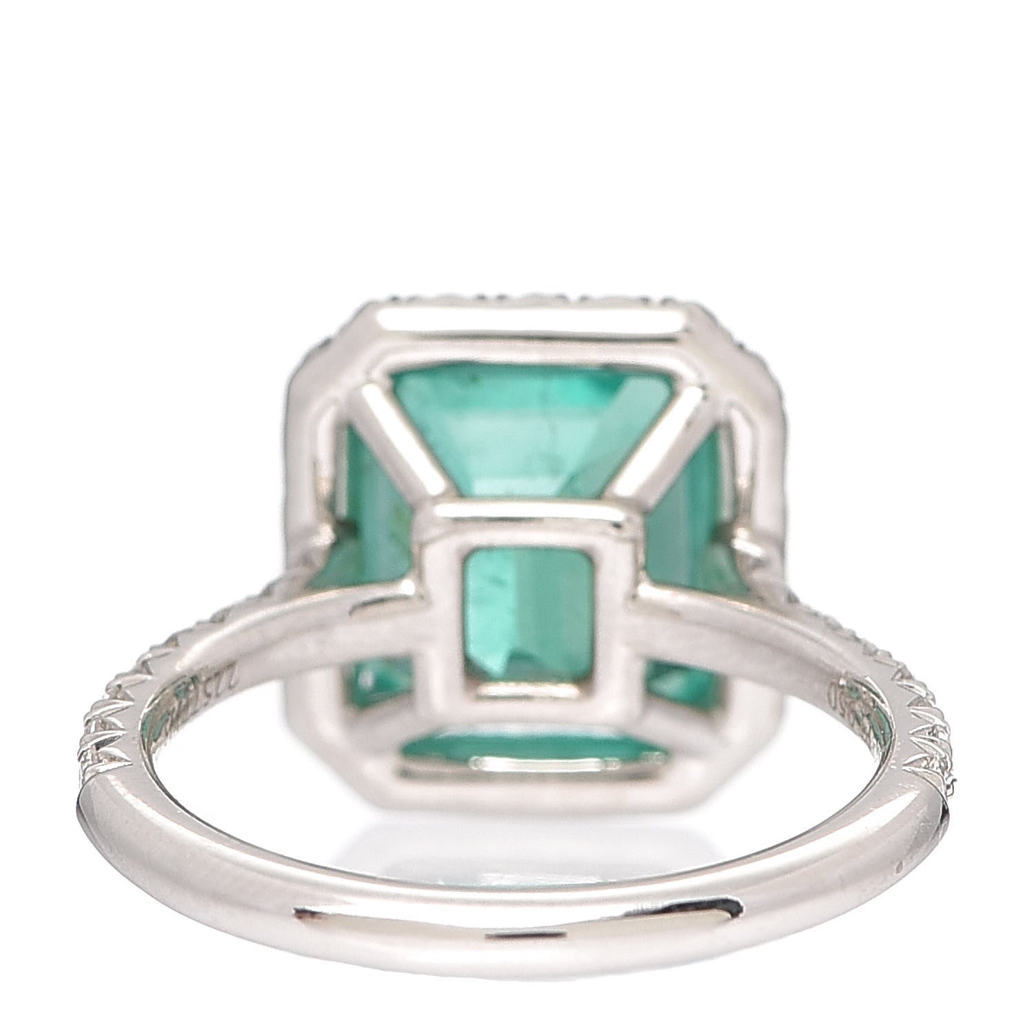 Tiffany Platinum Diamond Colombian Emerald Cocktail Ring 54 7 4 of 5