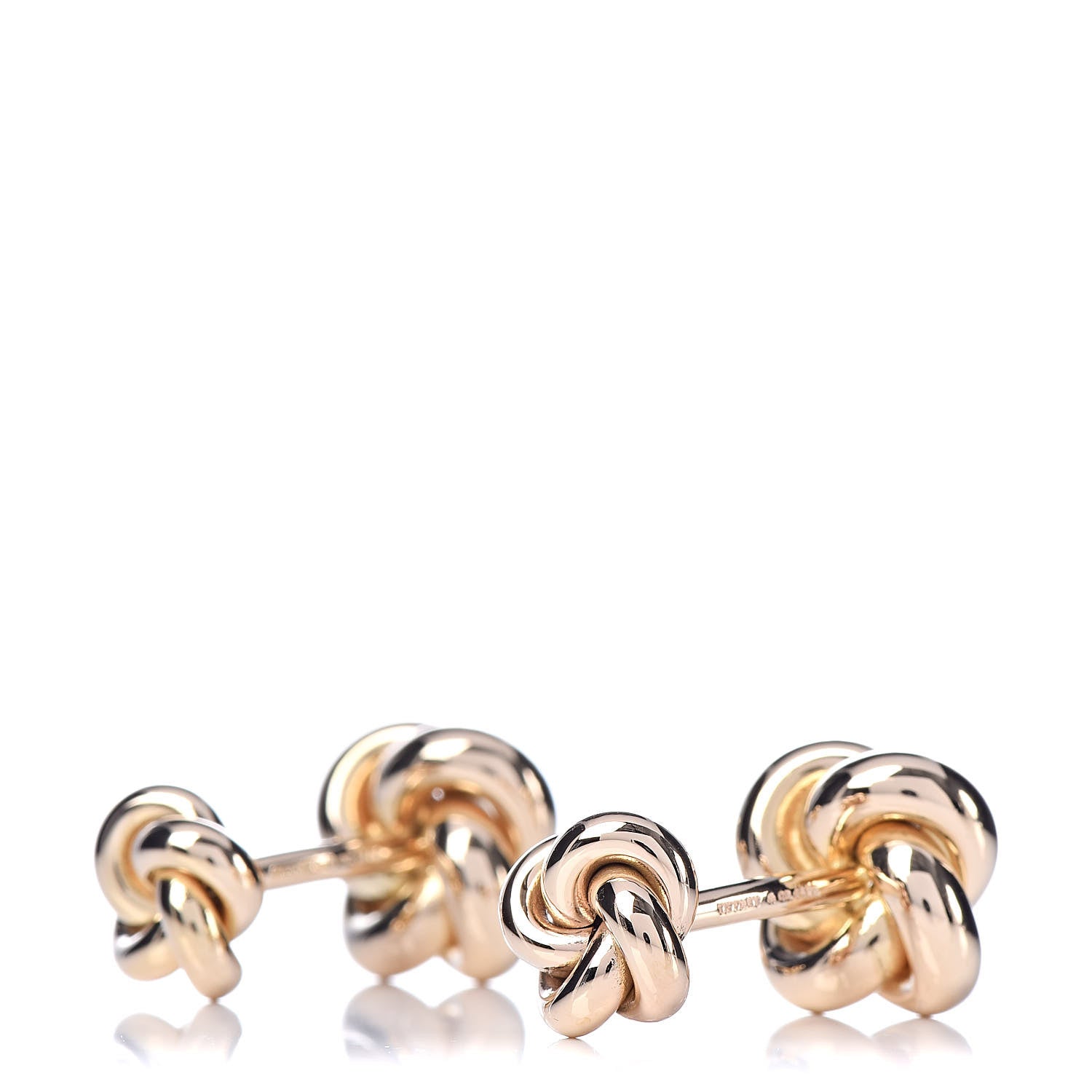 Tiffany 14K Yellow Gold Knot Cufflinks 5 of 7