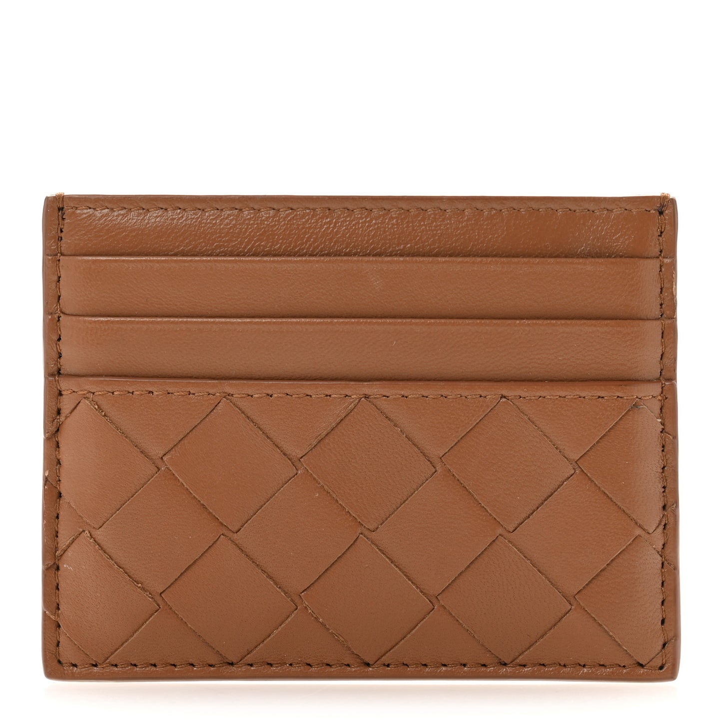 Nappa Intrecciato Card Holder Mud
