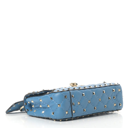 Valentino Garavani Nappa Small Rockstud Spike Shoulder Bag Bluette 4 of 12
