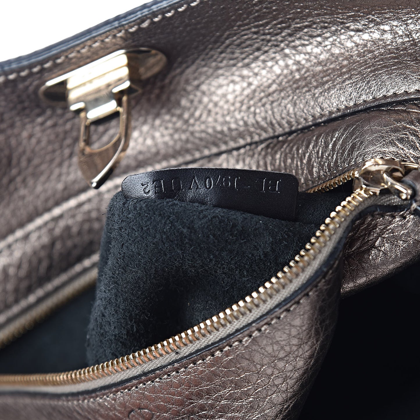 Metallic Alce Printed Calfskin Medium Rockstud Tote Sasso
