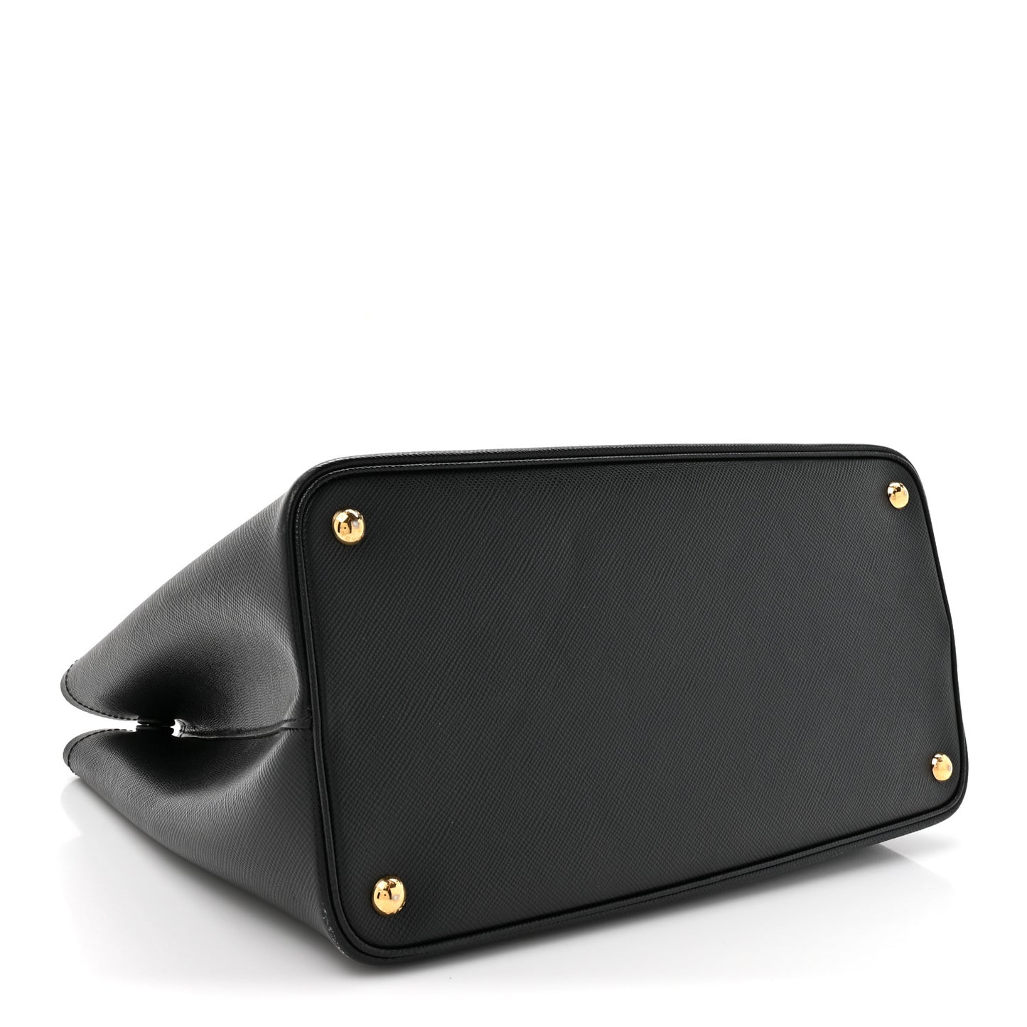 Saffiano Cuir Medium Double Bag Black Fuoco