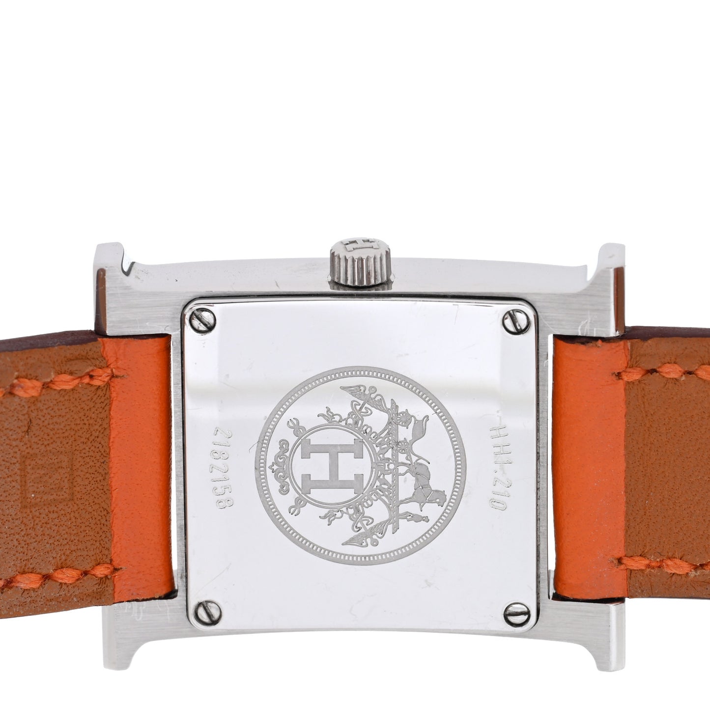 Stainless Steel Swift 21mm Heure H Hour Quartz Watch Orange