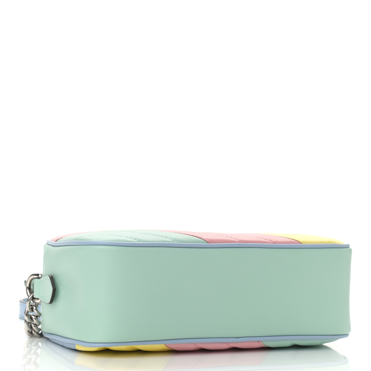 Gucci Calfskin Matelasse Diagonal Small GG Marmont Chain Shoulder Bag Multicolor Pastel 4 of 12