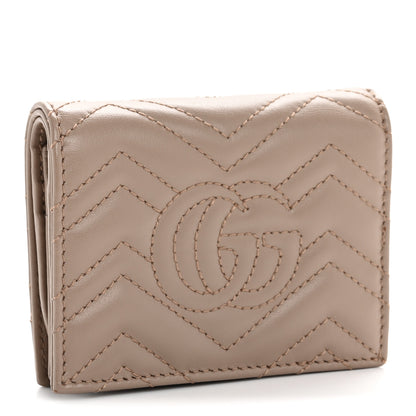 Gucci Calfskin Matelasse GG Marmont Card Case Wallet Porcelain Rose 6 of 18