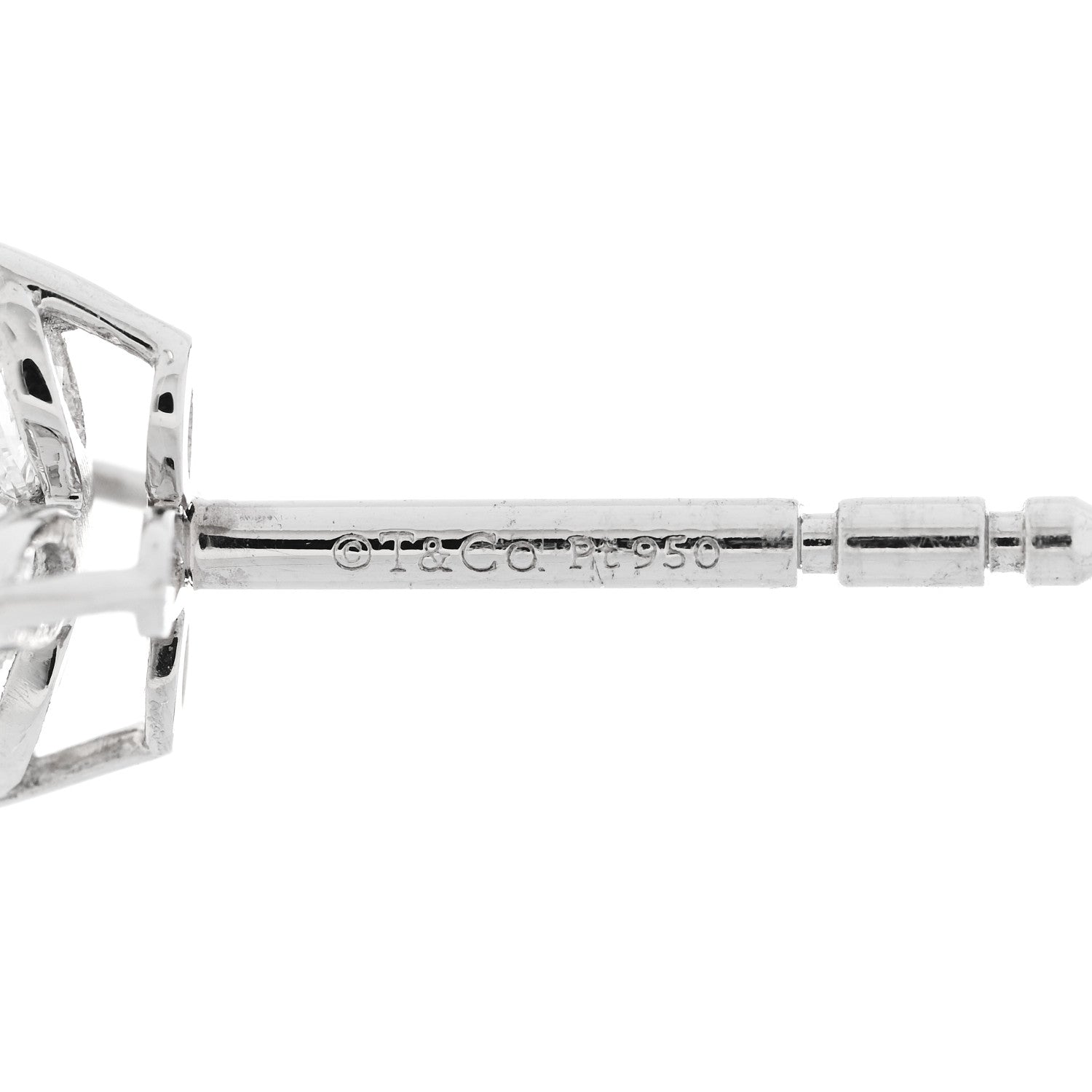 Tiffany Platinum Diamond .19ct Mini Victoria Earrings 4 of 5