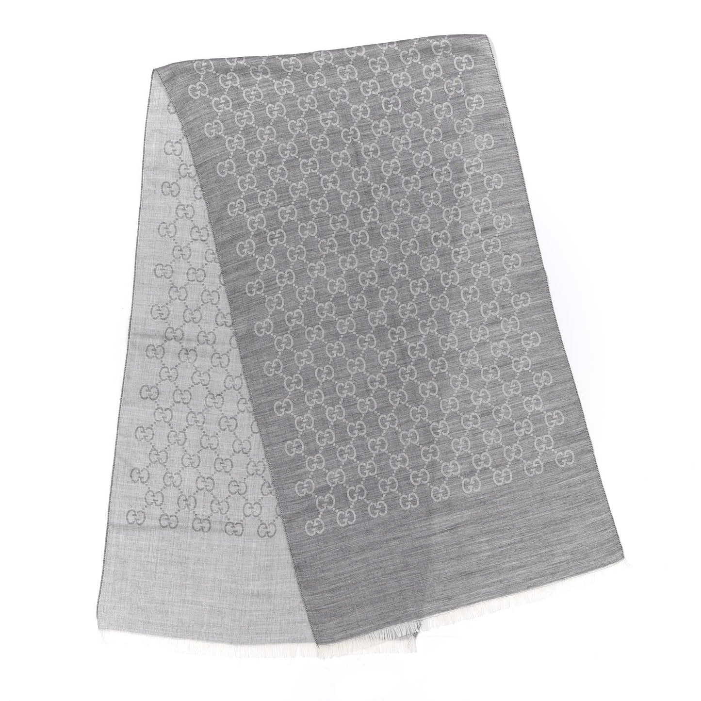 Wool Silk GG Monogram GGNat Scarf Lead