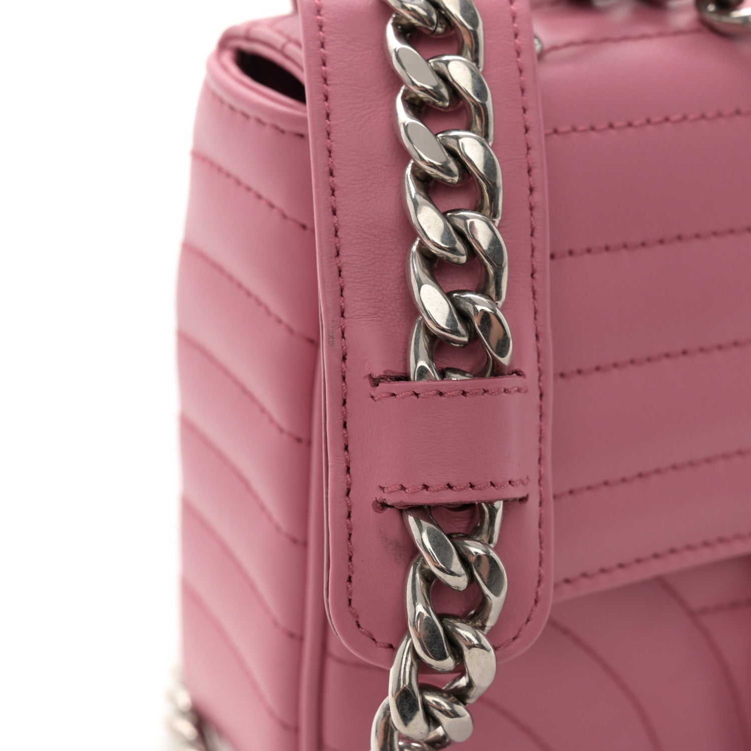 Prada Soft Calfskin Impunture Diagramme Small Chain Flap Shoulder Bag Begonia 11 of 11