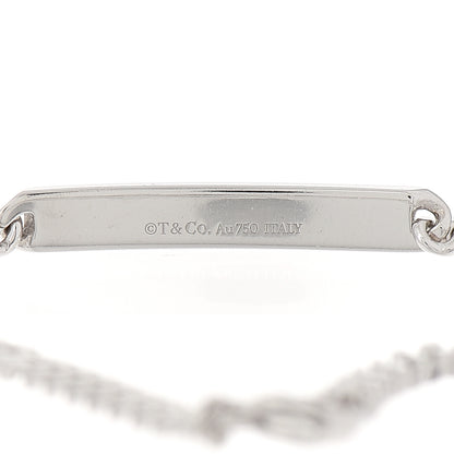 Tiffany 18K White Gold Diamond Micro Link ID Chain Bracelet 5 of 6