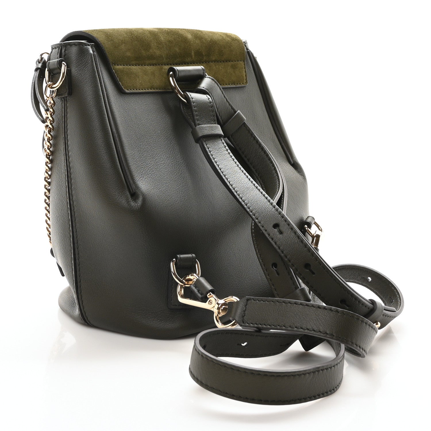 Chloe Suede Calfskin Small Faye Backpack Deep Forest 1672547