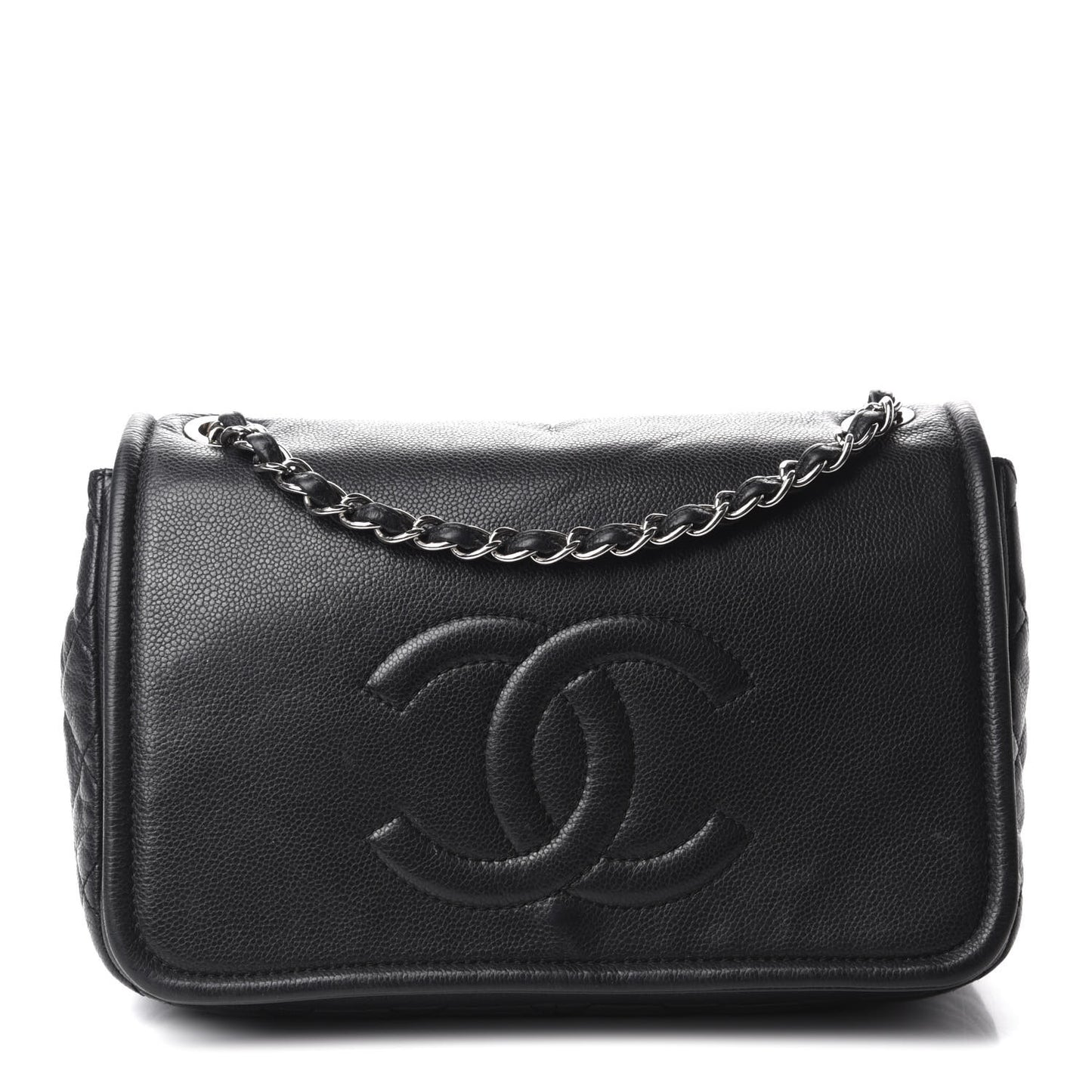Caviar Large Timeless CC Flap Black