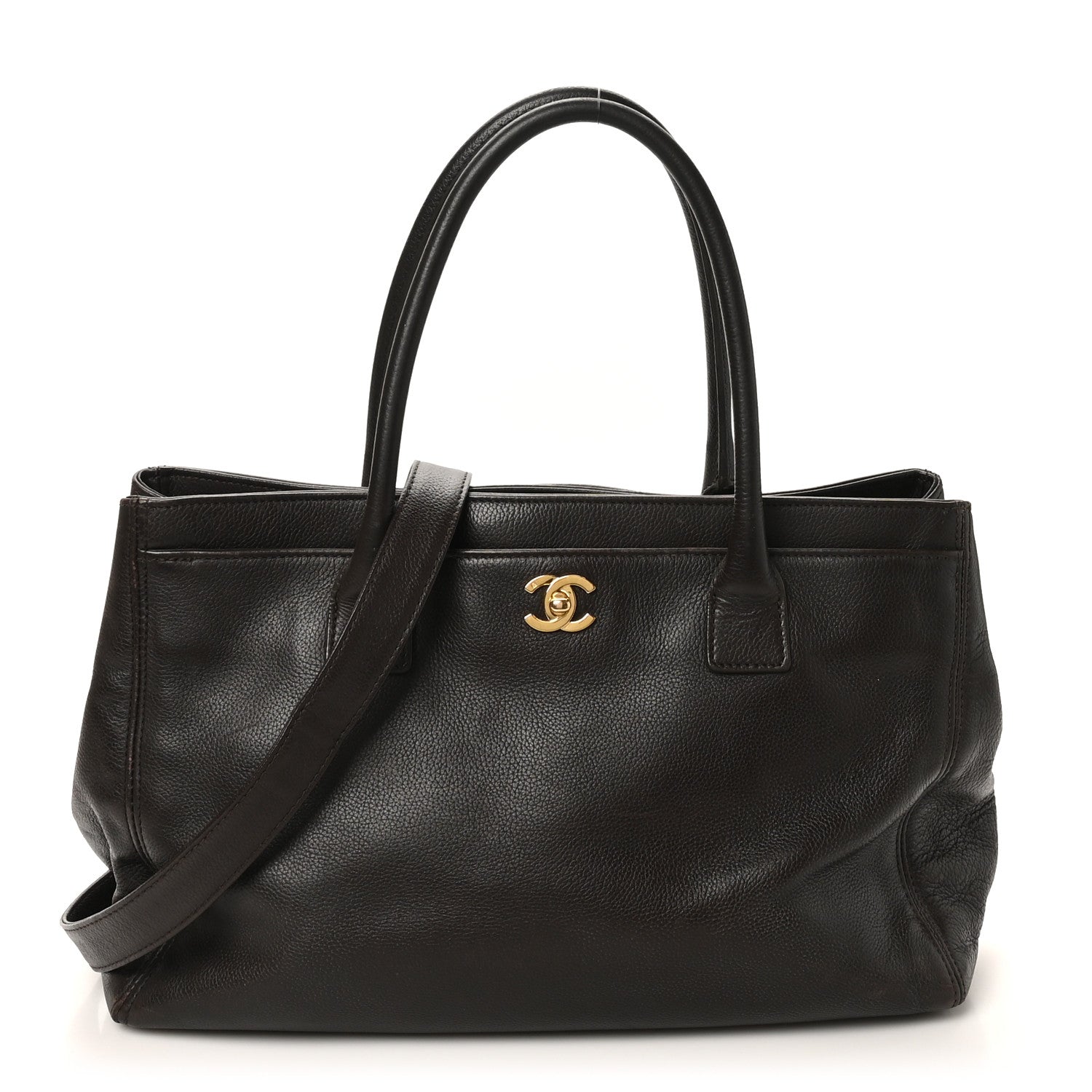 Chanel Calfskin Cerf Executive Shopper Tote Brown 1 of 12