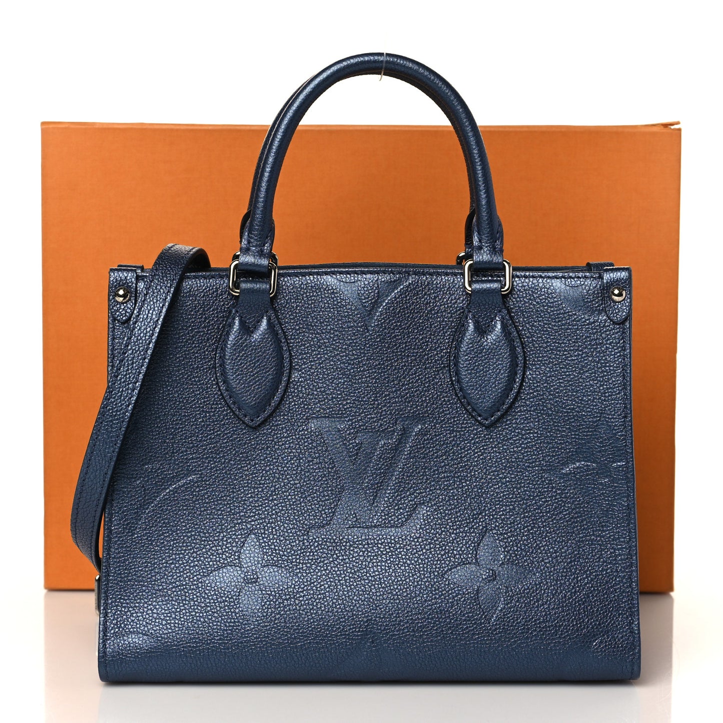 Metallic Empreinte Monogram Giant Onthego PM Navy Nacre