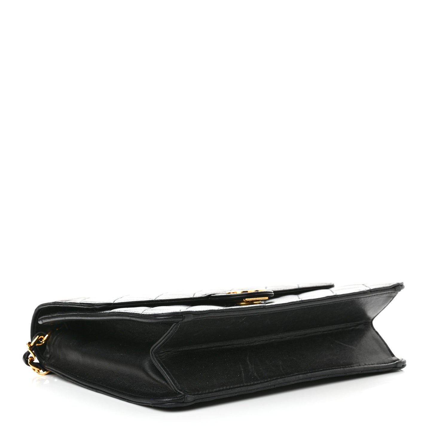 Lambskin Quilted Small Single Flap Bag Black