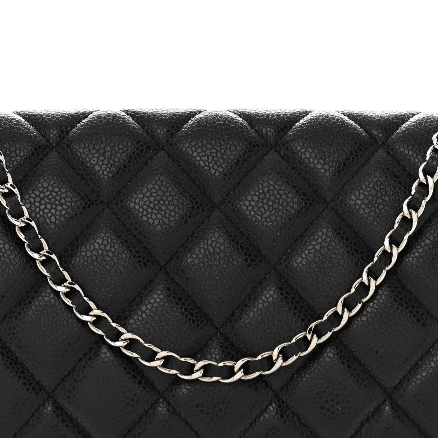 Chanel Caviar Quilted Clutch With Chain Flap Navy Blue 8 of 13