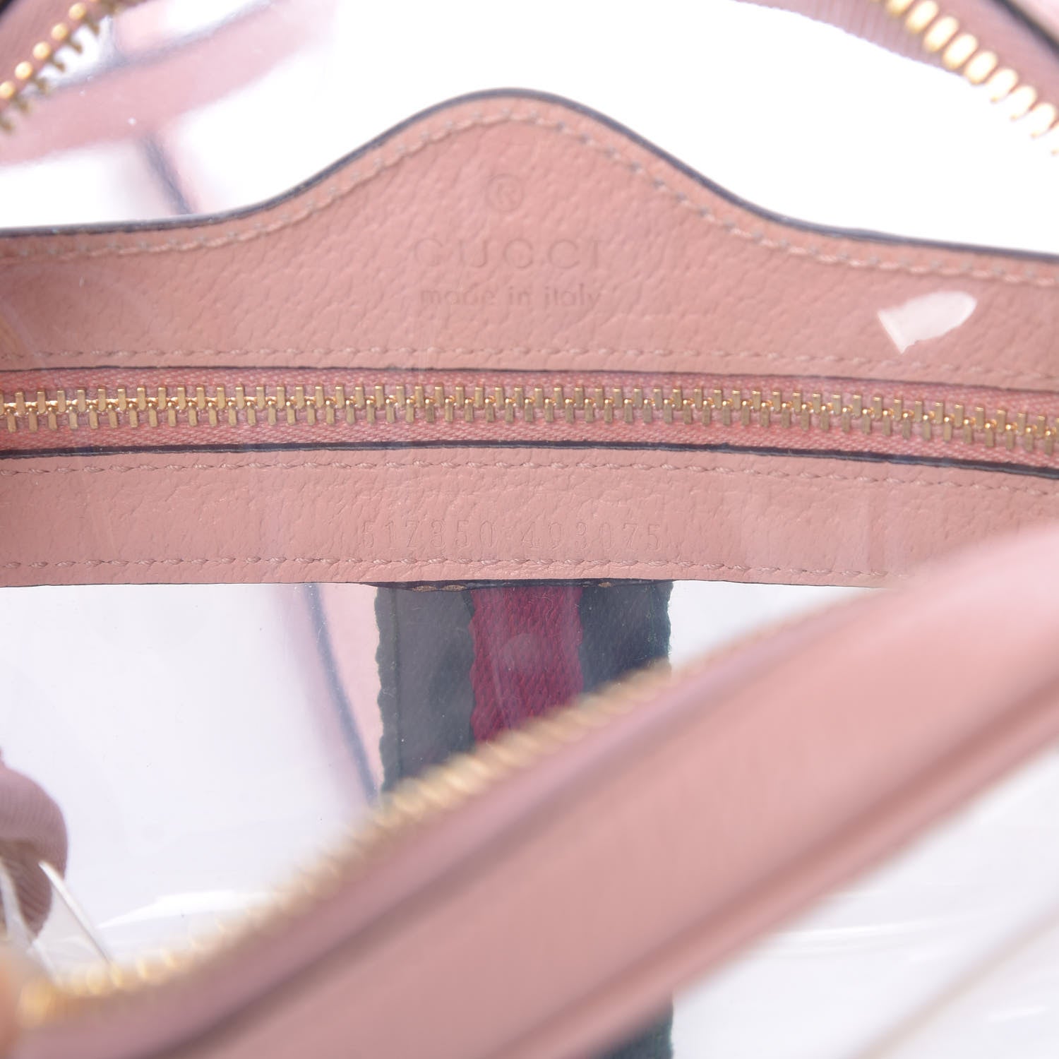 Gucci Vinyl Web Mini Ophidia Transparent Shoulder Bag Perfect Pink 7 of 11