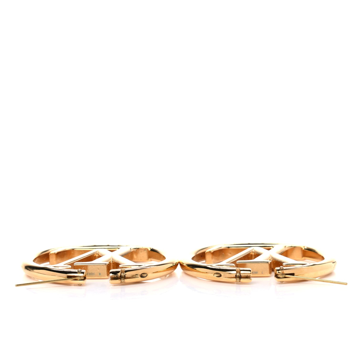 Louis Vuitton Metal Louise Hoop Earrings Gold 4 of 9