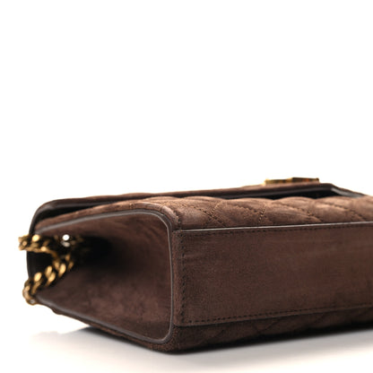 Saint Laurent Suede Mixed Matelasse Triquilt Medium Monogram Envelope Satchel Bark Brown 8 of 9