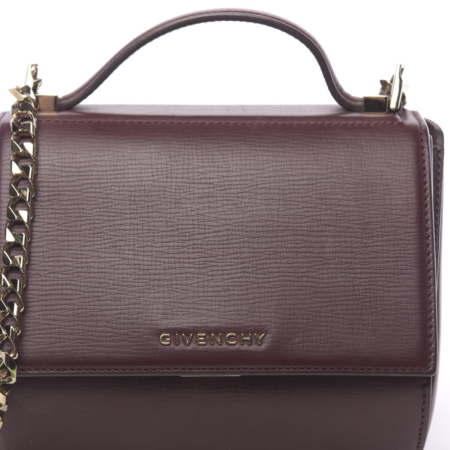Givenchy Textured Calfskin Mini Pandora Box Chain Crossbody Bag Oxblood 11 of 17