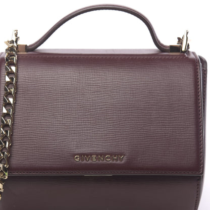 Givenchy Textured Calfskin Mini Pandora Box Chain Crossbody Bag Oxblood 11 of 17