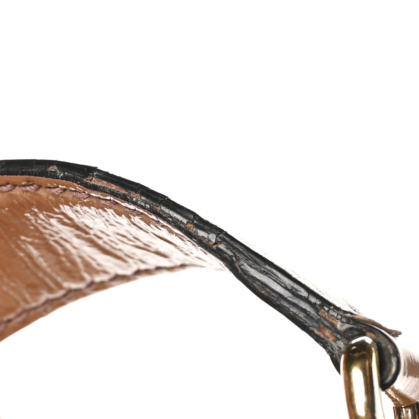 Vernice Naplack Medium Soho Chain Shoulder Bag Dark Cipria