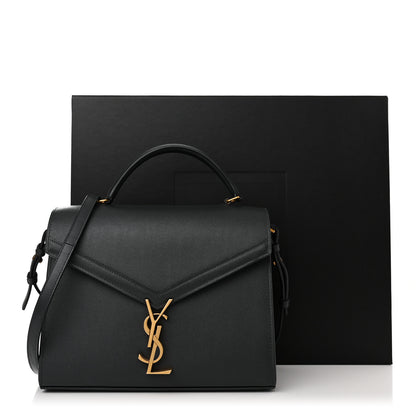 Saint Laurent Grain de Poudre Medium Classic Monogram Cassandra Top Handle Dark Smog 11 of 11