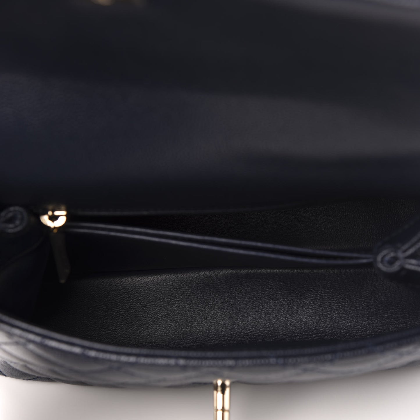 Caviar Quilted Mini Coco Handle Flap Navy Blue