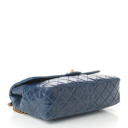 Chanel Glazed Calfskin Castle Rock Medium Flap Blue 4 of 10