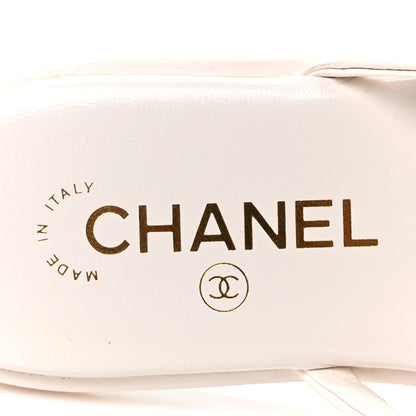 Chanel Goatskin CC Times Square Thong Sandals 38 White 8 of 10