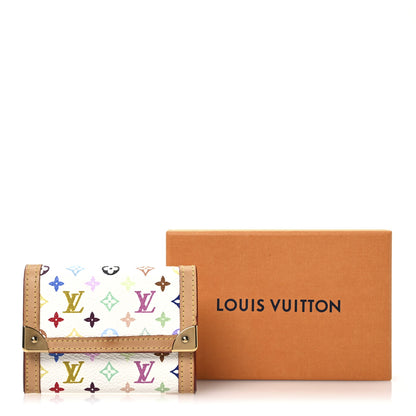 Louis Vuitton Monogram Multicolor Porte-Monnaie Plat Coin Purse White 7 of 7