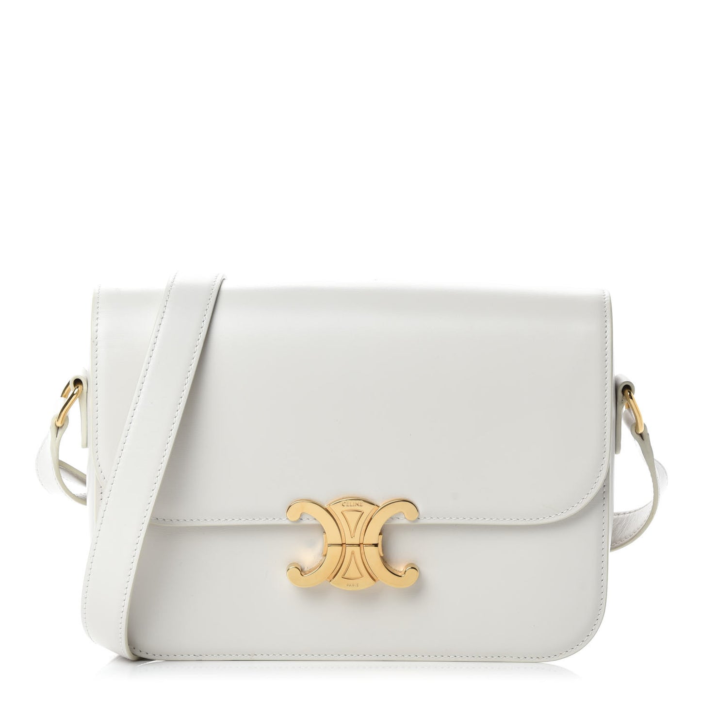 Shiny Calfskin Medium Triomphe White