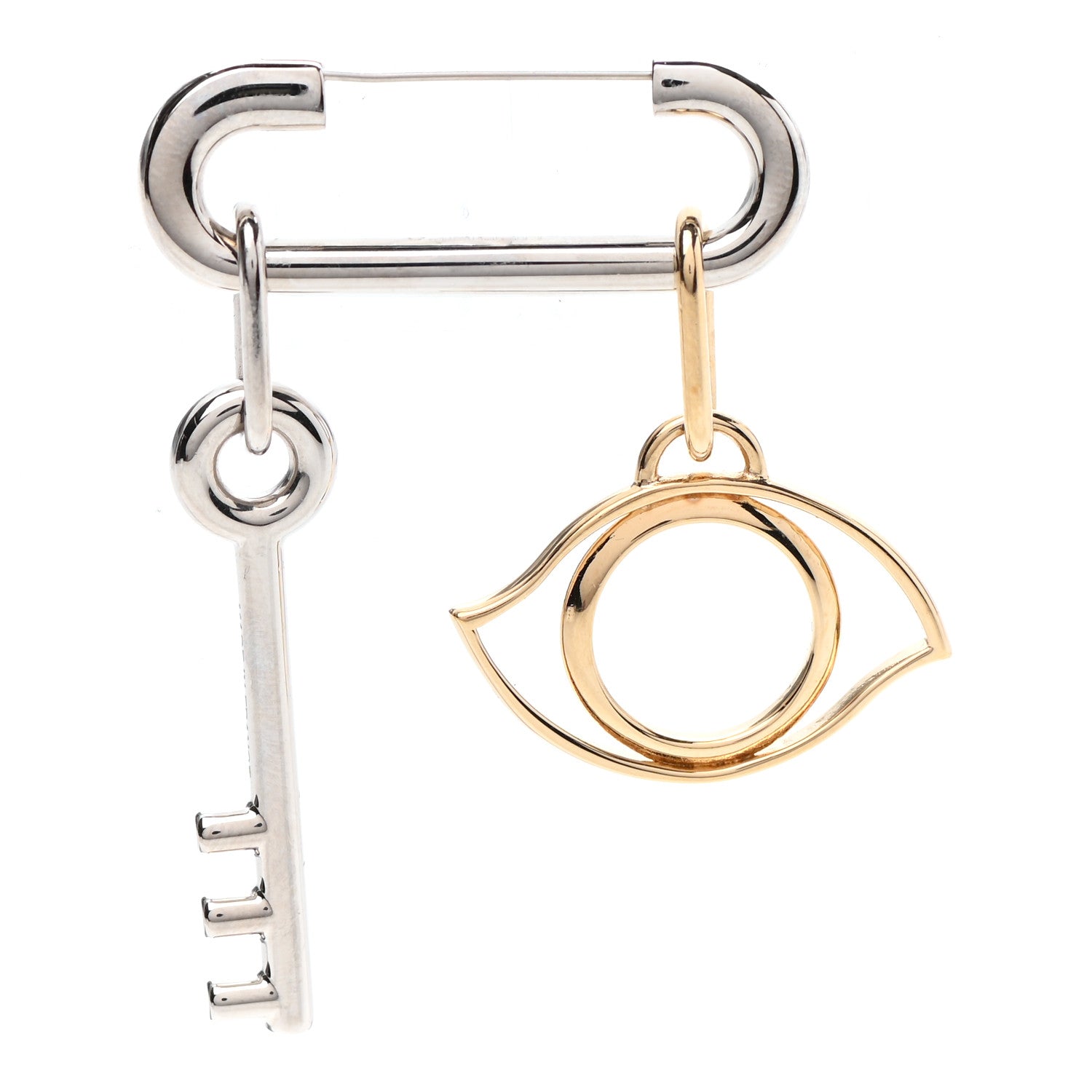 Hermes Palladium Permabrass Curiosite Charm Brooch Set 3 of 5