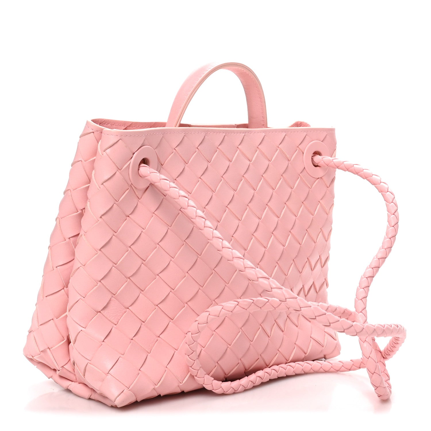 Bottega Veneta Nappa Intrecciato Small Andiamo Shoulder Bag Blush 3 of 10