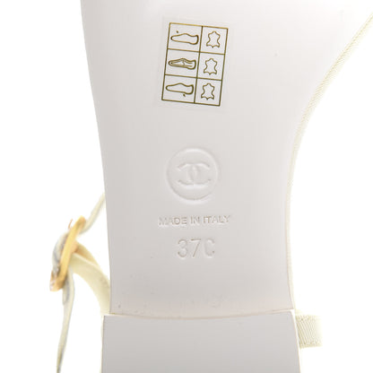 Chanel CC Star Thong Sandals 37 White 7 of 7