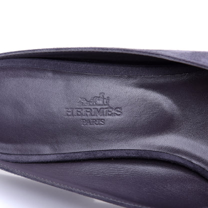 Hermes Suede Goatskin Fur Roxane Mules 38.5 7 of 13