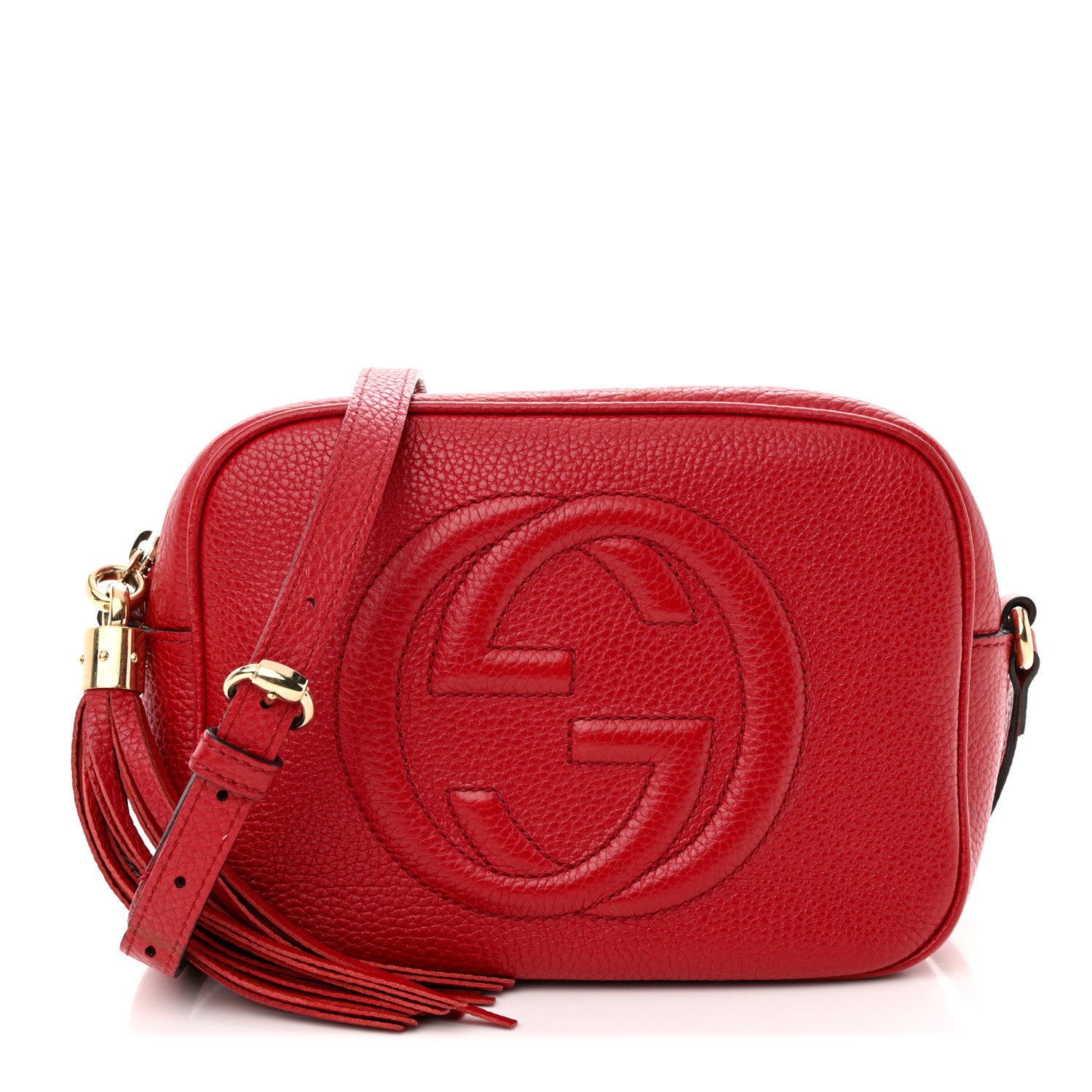 Gucci Pebbled Calfskin Small Soho Disco Bag Vibrant Red 1 of 21