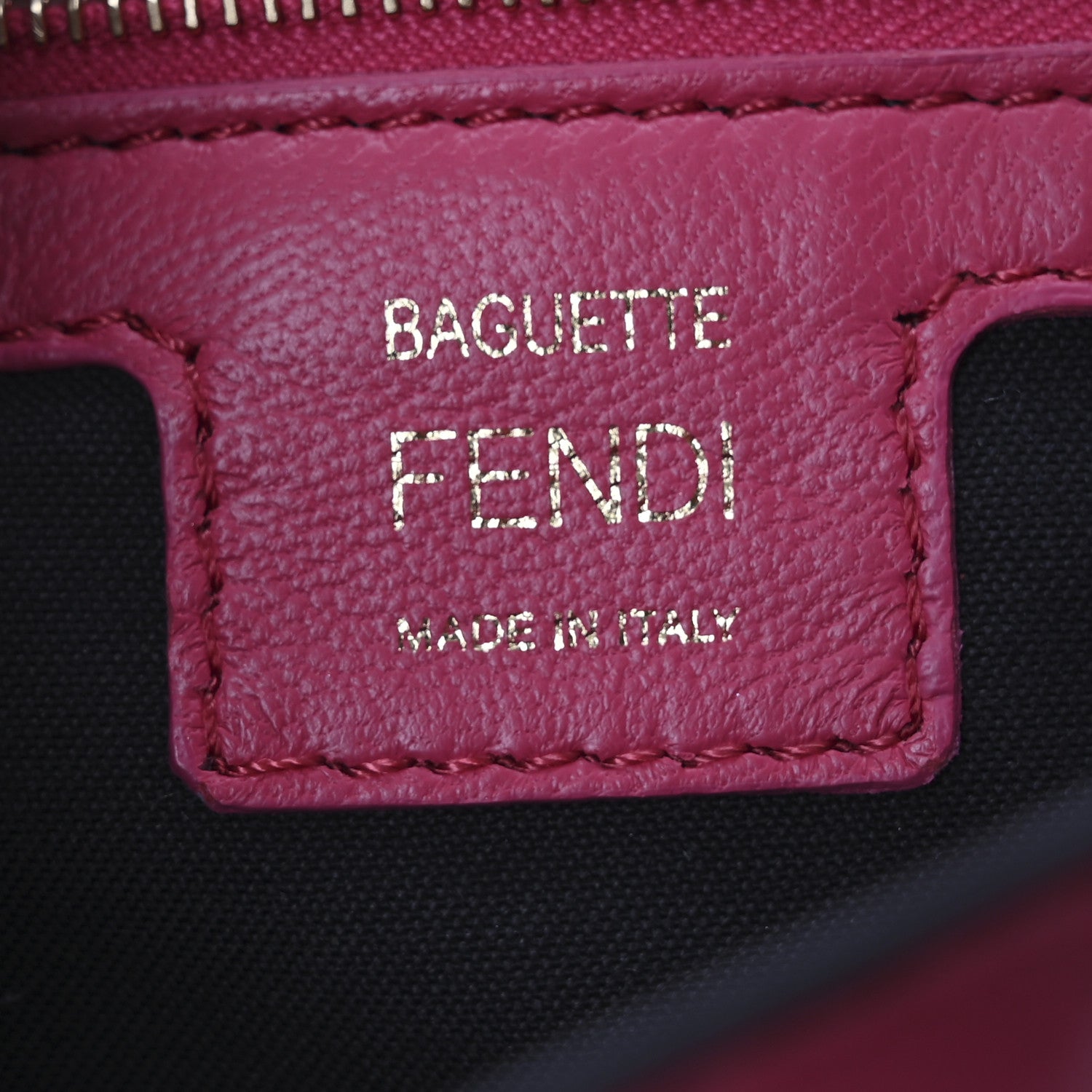 Fendi Nappa FF 1974 Embossed Baguette Lampone 6 of 13