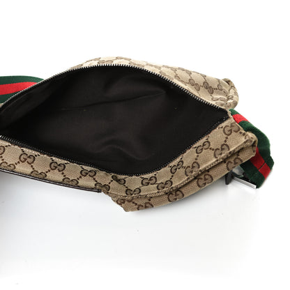 Gucci GG Monogram Web Double Pocket Belt Bag Dark Brown 5 of 11