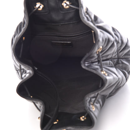 Chanel Lambskin Quilted Drawstring Backpack Black 7 of 11