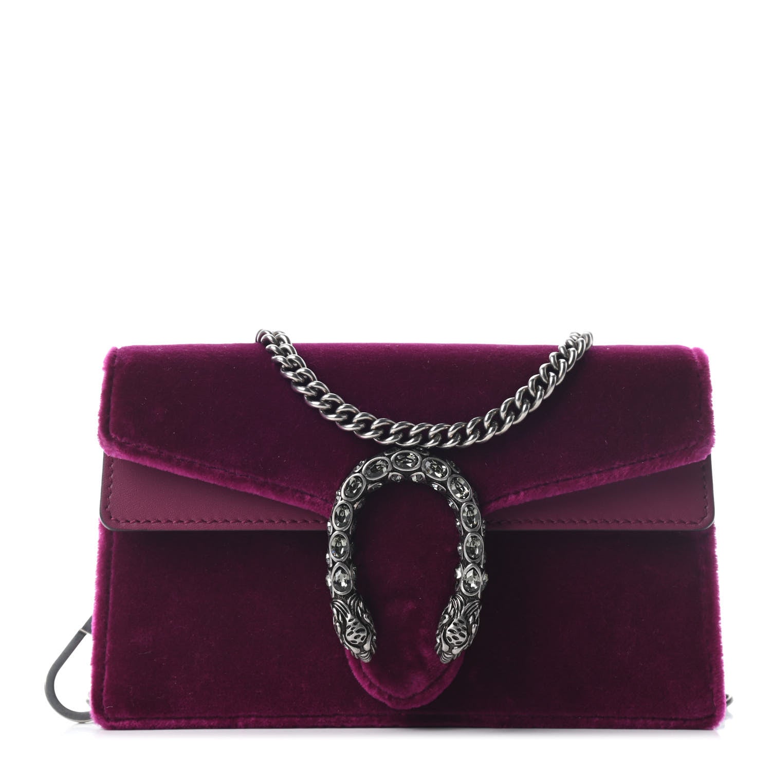 Gucci Velvet Super Mini Dionysus Shoulder Bag Fuchsia Violet Cyclamen 1 of 8