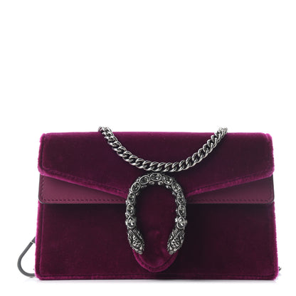 Gucci Velvet Super Mini Dionysus Shoulder Bag Fuchsia Violet Cyclamen 1 of 8