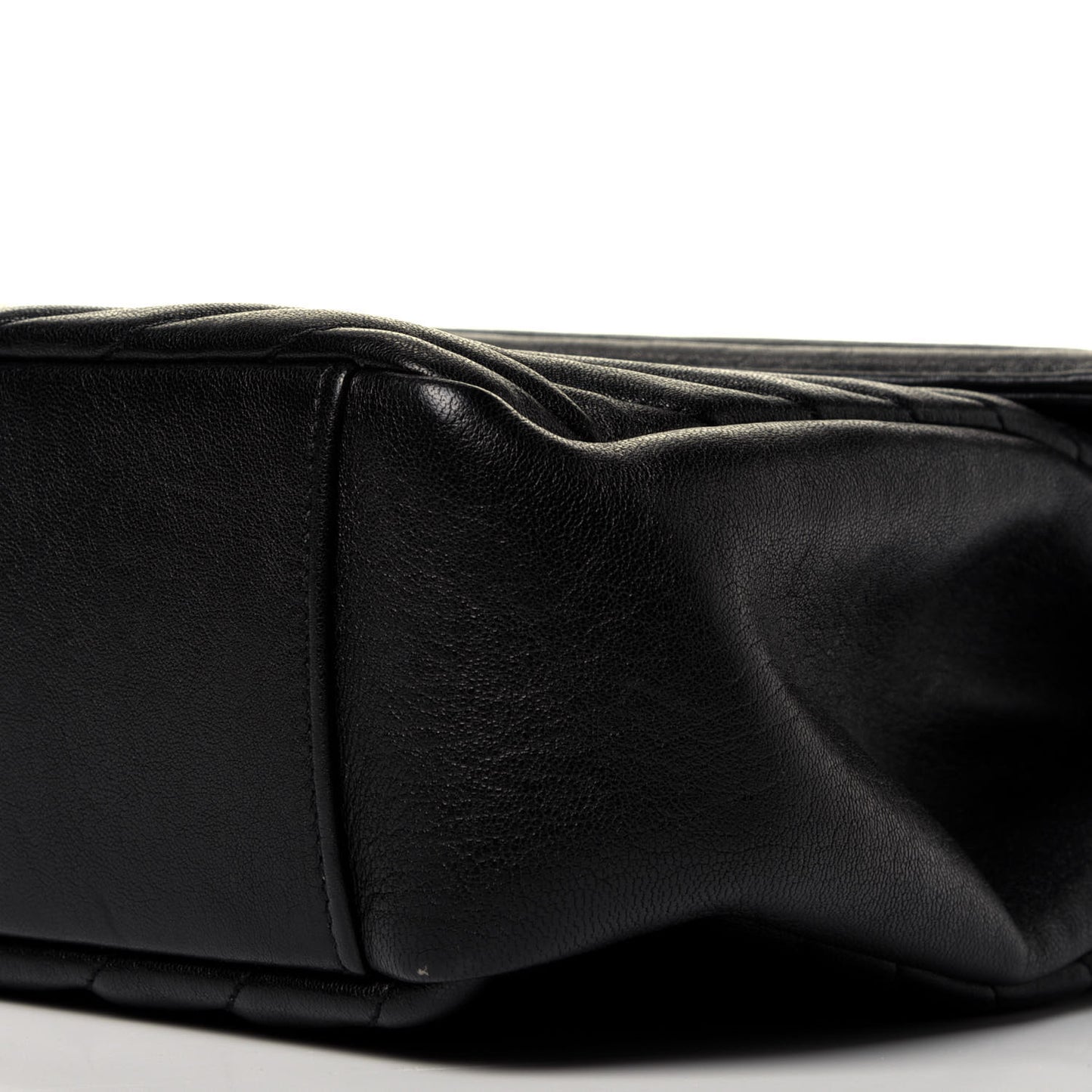 Sheepskin Matelasse Chevron Monogram Large College Satchel Black