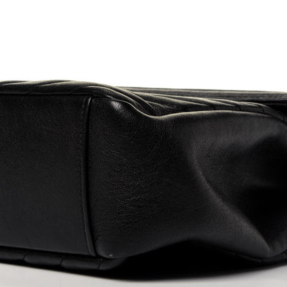Saint Laurent Sheepskin Matelasse Chevron Monogram Large College Satchel Black 10 of 10