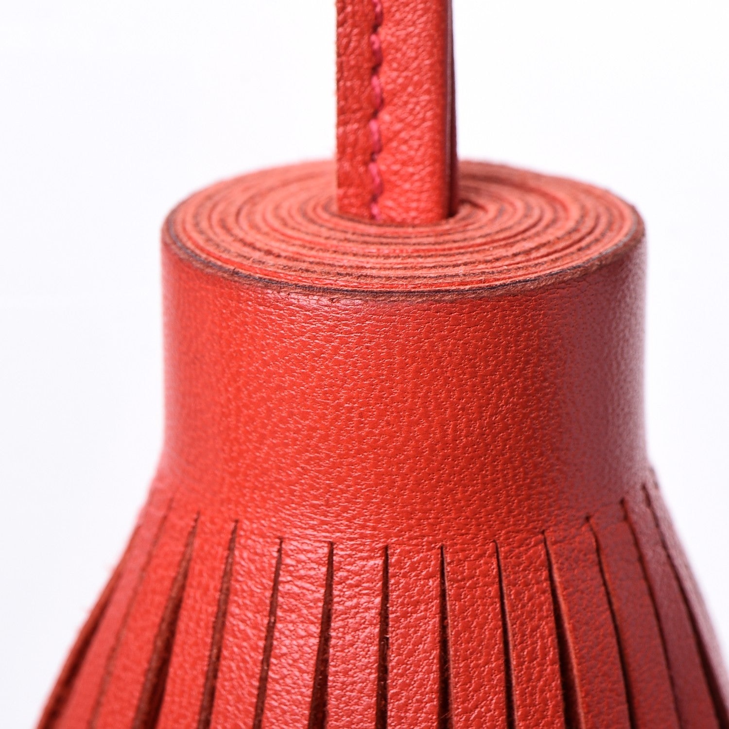 Hermes Lambskin Carmen Tassel Key Holder Rouge Indienne 4 of 6