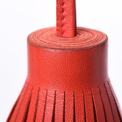 Hermes Lambskin Carmen Tassel Key Holder Rouge Indienne 4 of 6