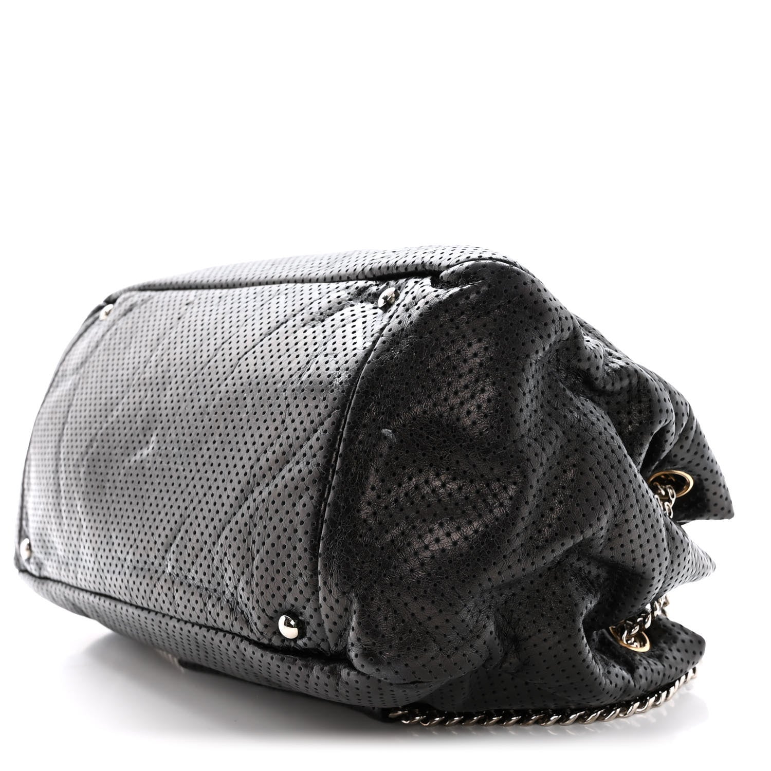 Chanel Calfskin Perforated Large Drill Accordion Flap Black 10 of 14