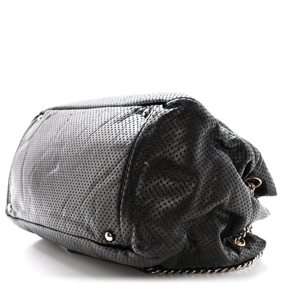 Chanel Calfskin Perforated Large Drill Accordion Flap Black 10 of 14