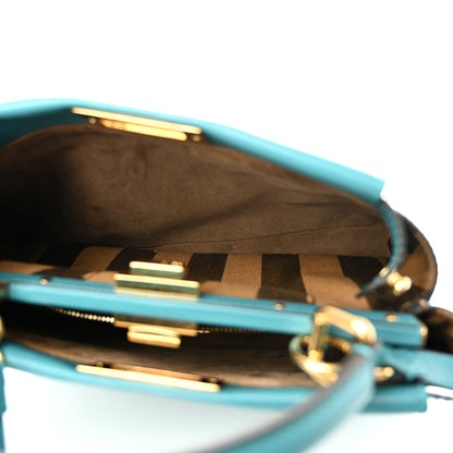 Fendi Vitello Morgan Fabric Jacquard Pequin Medium Peekaboo Iconic Satchel Lago Tobacco Black 6 of 13