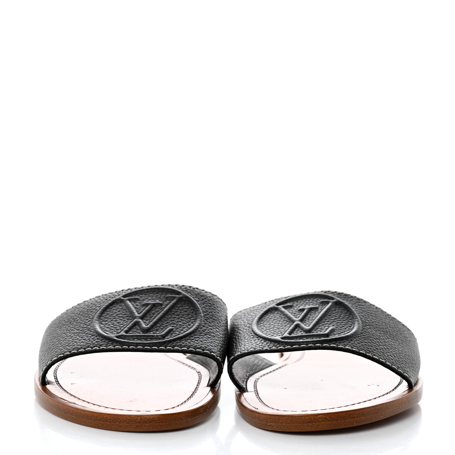 Louis Vuitton Calfskin Lock It Flat Mule 37.5 Black 2 of 9