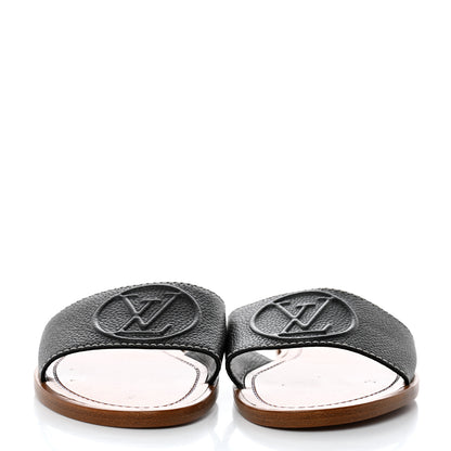 Louis Vuitton Calfskin Lock It Flat Mule 37.5 Black 2 of 9